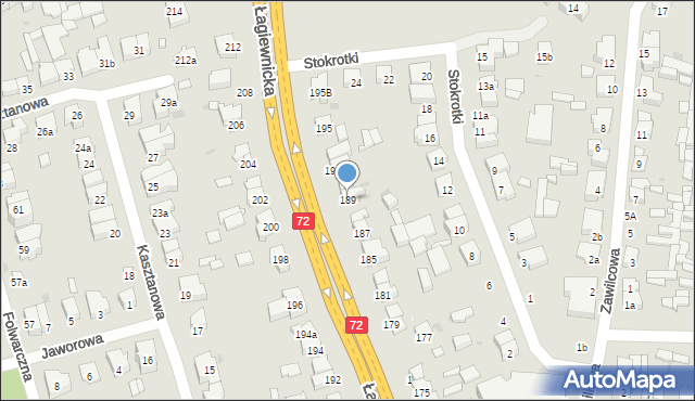 Łódź, Łagiewnicka, 189, mapa Łodzi