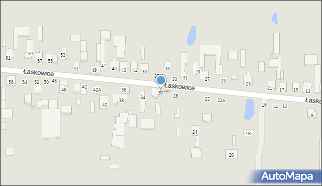 Łódź, Łaskowice, 30, mapa Łodzi