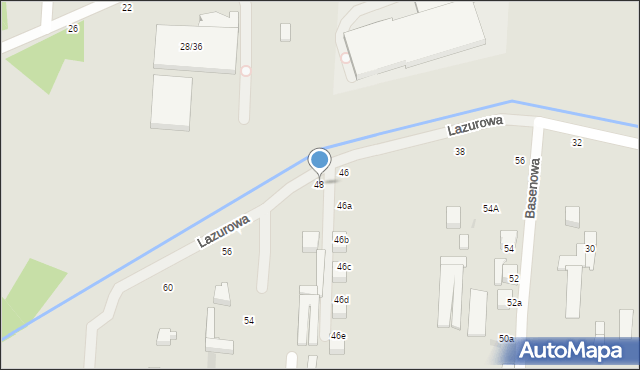 Łódź, Lazurowa, 48, mapa Łodzi