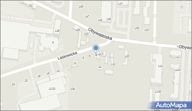 Łódź, Laskowicka, 4, mapa Łodzi