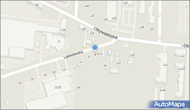 Łódź, Laskowicka, 6, mapa Łodzi