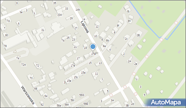 Łomianki, Łąkowa, 17a, mapa Łomianki