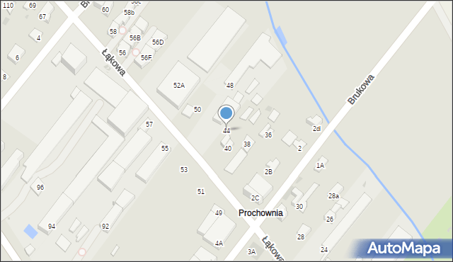 Łomianki, Łąkowa, 44, mapa Łomianki