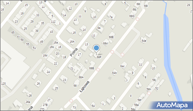 Łomianki, Łąkowa, 68c, mapa Łomianki