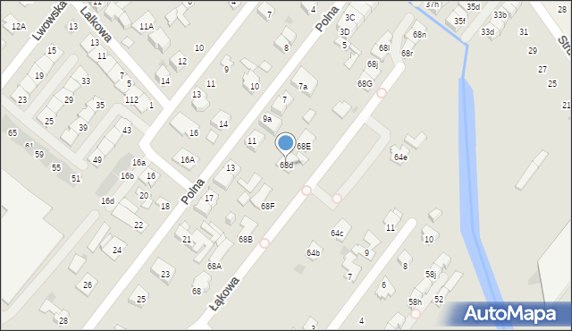 Łomianki, Łąkowa, 68d, mapa Łomianki