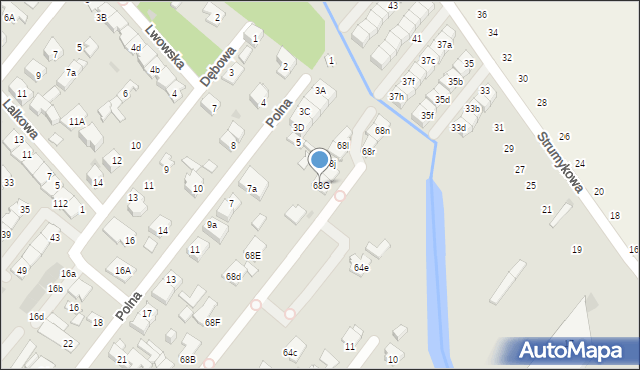 Łomianki, Łąkowa, 68G, mapa Łomianki