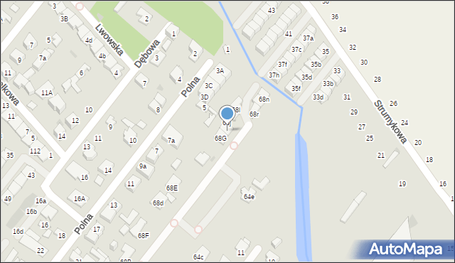 Łomianki, Łąkowa, 68H, mapa Łomianki