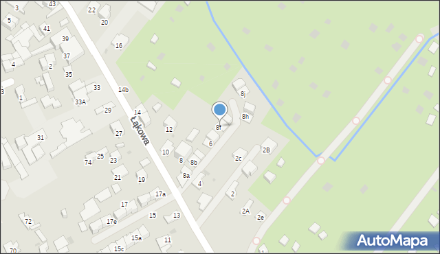 Łomianki, Łąkowa, 8f, mapa Łomianki