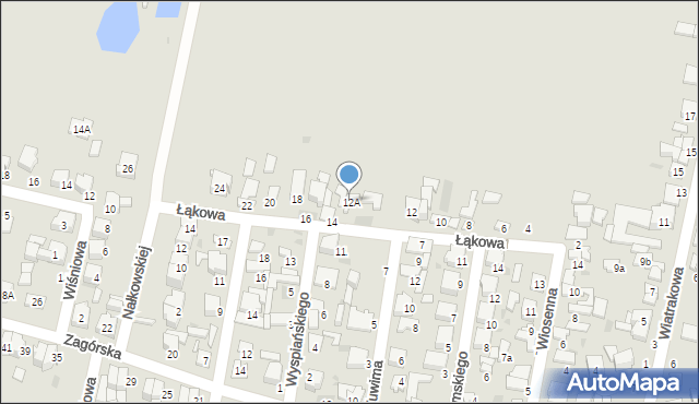 Łowicz, Łąkowa, 12A, mapa Łowicza