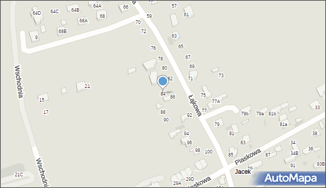 Lubartów, Łąkowa, 84, mapa Lubartów