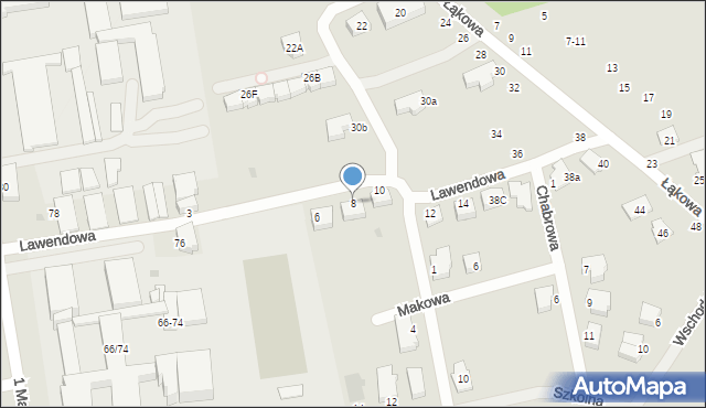 Lubartów, Lawendowa, 8, mapa Lubartów