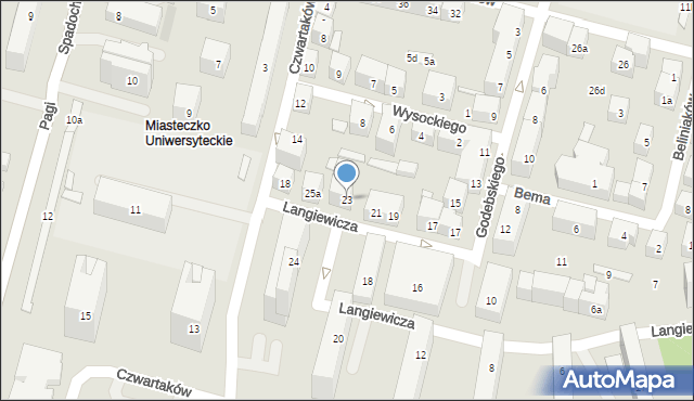 Lublin, Langiewicza Mariana, gen., 23, mapa Lublina