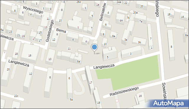 Lublin, Langiewicza Mariana, gen., 7, mapa Lublina