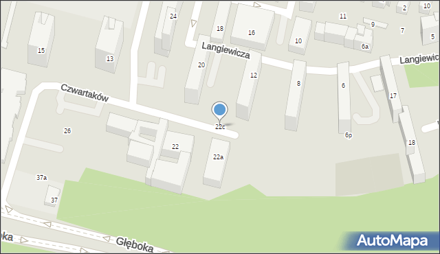 Lublin, Langiewicza Mariana, gen., 22c, mapa Lublina