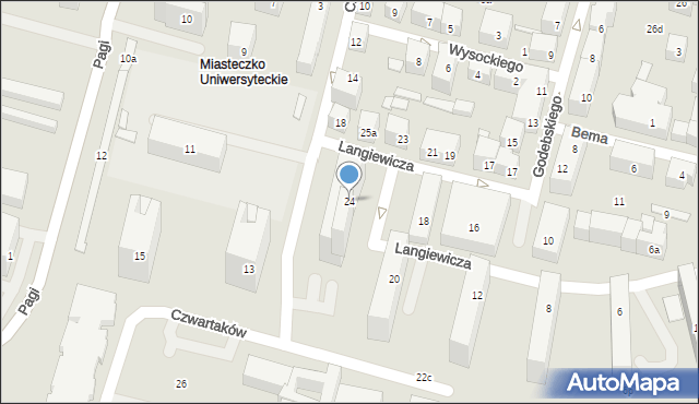 Lublin, Langiewicza Mariana, gen., 24, mapa Lublina
