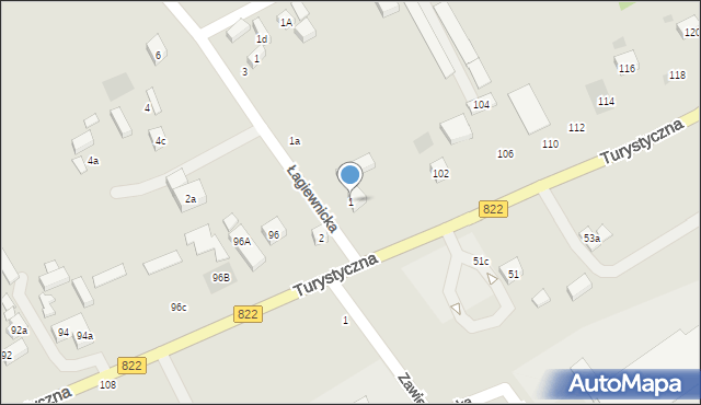 Lublin, Łagiewnicka, 1, mapa Lublina