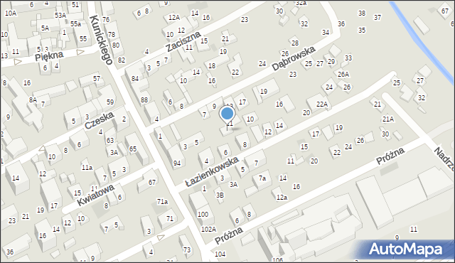 Lublin, Łazienkowska, 6A, mapa Lublina