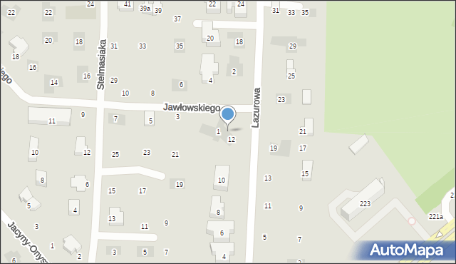 Lublin, Lazurowa, 12-14, mapa Lublina
