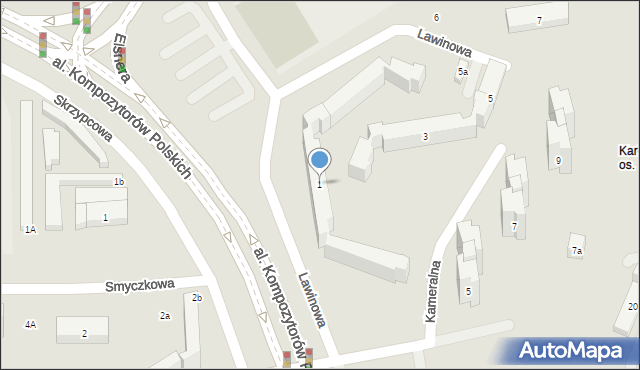 Lublin, Lawinowa, 1, mapa Lublina