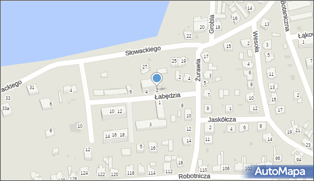 Lubsko, Łabędzia, 2, mapa Lubsko