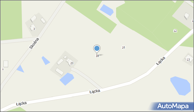 Ludwików, Łącka, 18, mapa Ludwików