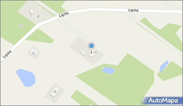 Ludwików, Łącka, 9, mapa Ludwików