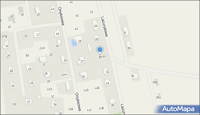 Ludwikowo, Lazurytowa, 30, mapa Ludwikowo