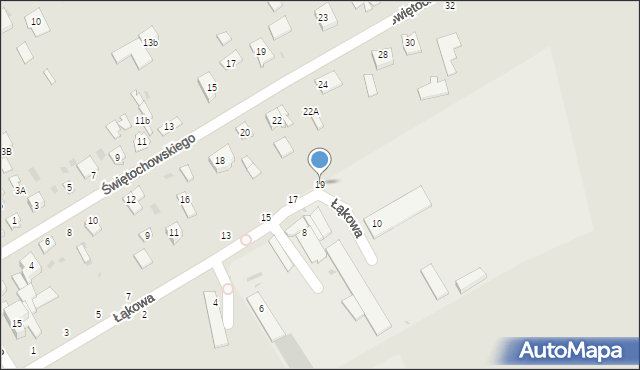 Łuków, Łąkowa, 19, mapa Łuków