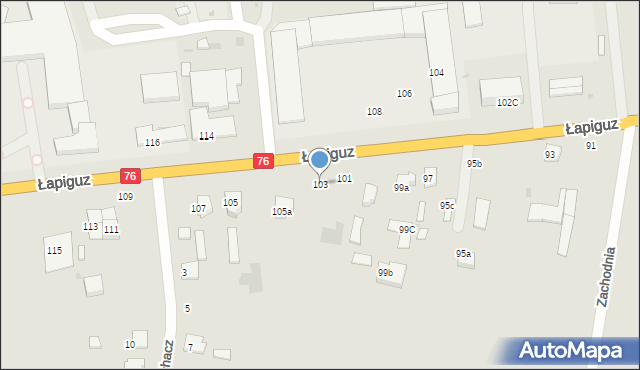 Łuków, Łapiguz, 103, mapa Łuków