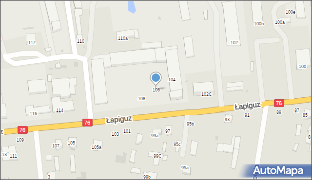 Łuków, Łapiguz, 106, mapa Łuków