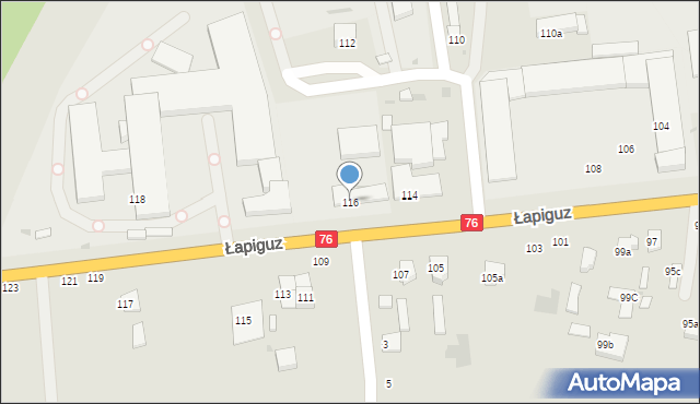 Łuków, Łapiguz, 116, mapa Łuków