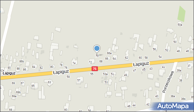 Łuków, Łapiguz, 70, mapa Łuków
