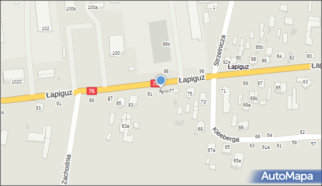 Łuków, Łapiguz, 79, mapa Łuków