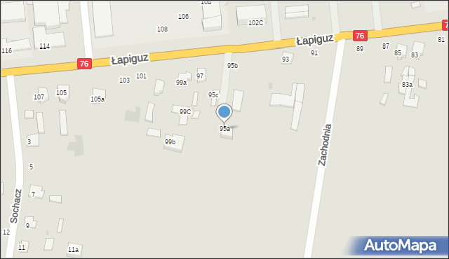 Łuków, Łapiguz, 95a, mapa Łuków