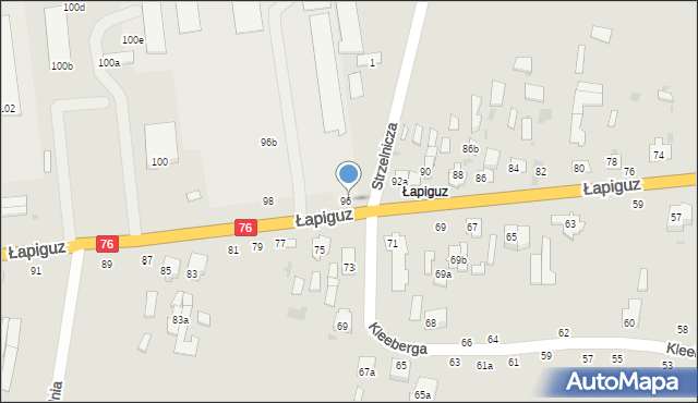 Łuków, Łapiguz, 96a, mapa Łuków