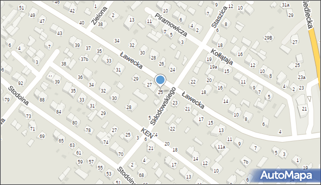 Łuków, Ławecka, 25, mapa Łuków