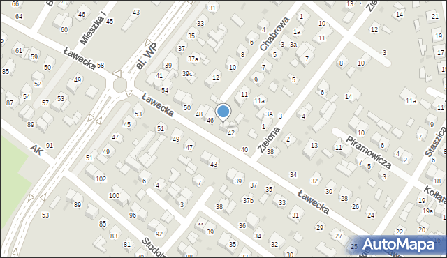 Łuków, Ławecka, 44, mapa Łuków