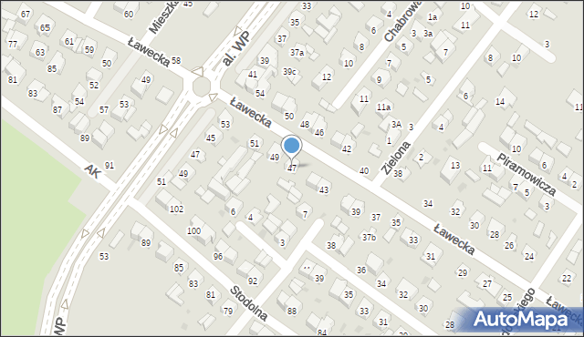 Łuków, Ławecka, 47, mapa Łuków