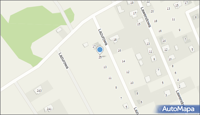 Łupki, Lazurowa, 15, mapa Łupki