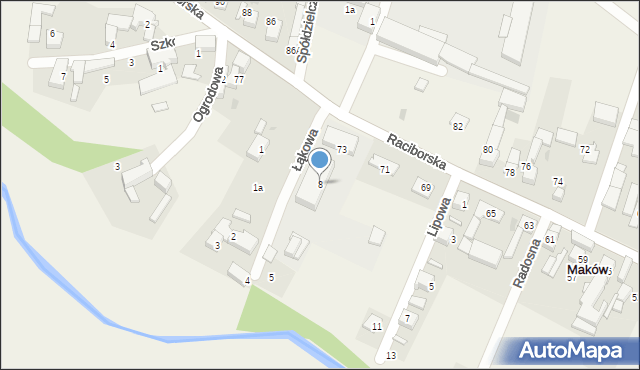 Maków, Łąkowa, 8, mapa Maków