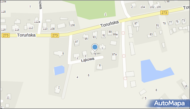 Mała Nieszawka, Łąkowa, 5, mapa Mała Nieszawka