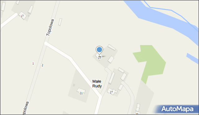 Małe Rudy, Łabiszyńska, 25, mapa Małe Rudy