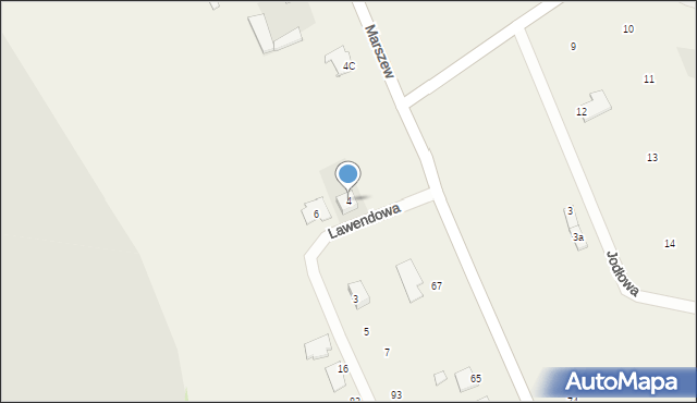 Marszew, Lawendowa, 4, mapa Marszew