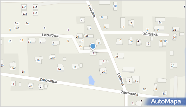 Marysin, Lazurowa, 1, mapa Marysin