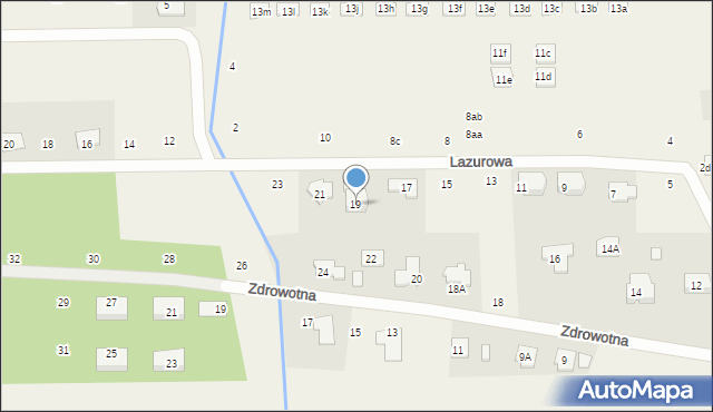 Marysin, Lazurowa, 19, mapa Marysin