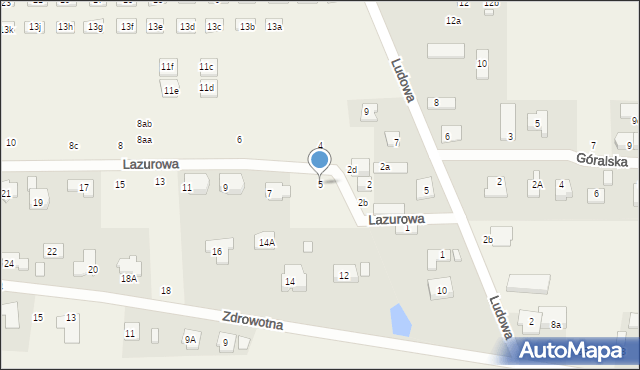 Marysin, Lazurowa, 5, mapa Marysin