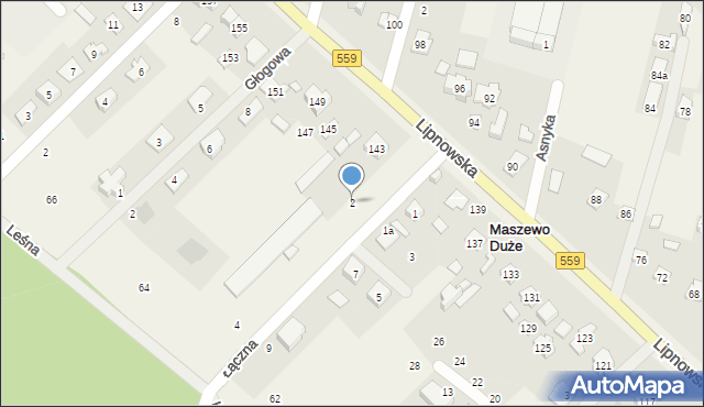 Maszewo Duże, Łączna, 2, mapa Maszewo Duże