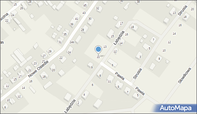 Mechlin, Łabędzia, 11, mapa Mechlin