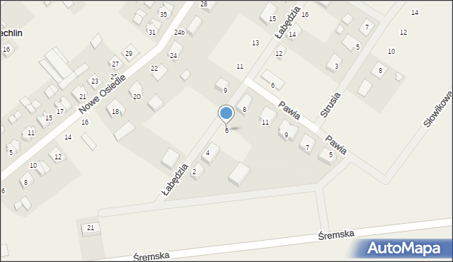 Mechlin, Łabędzia, 6, mapa Mechlin