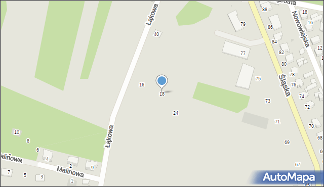 Miasteczko Śląskie, Łąkowa, 18, mapa Miasteczko Śląskie